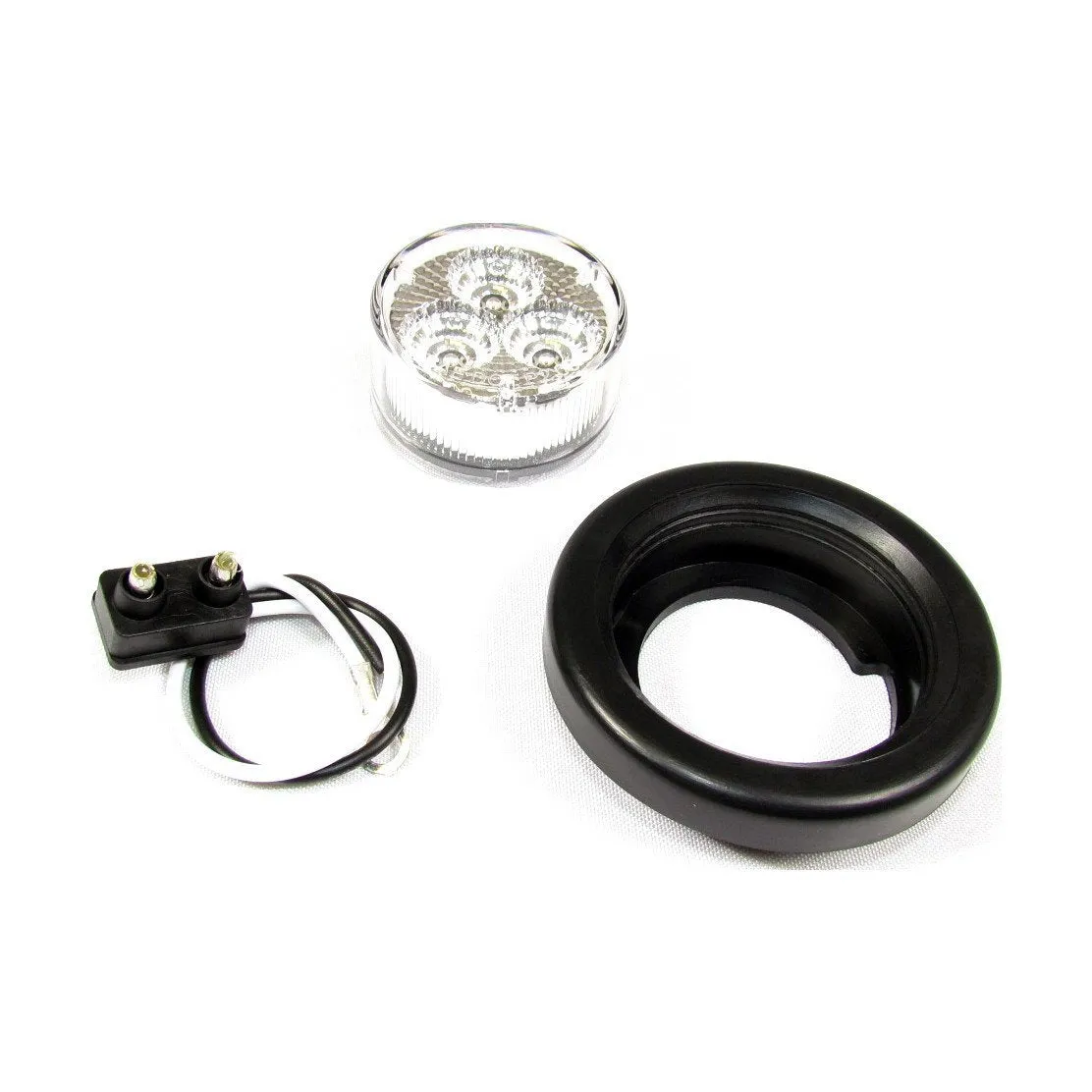 2" Amber Round Clearance/Marker Led Light With 3 Leds And Clear Lens | F235130