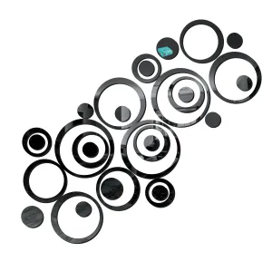 30 Ring and Dots Black Wall Mirrors|Acrylic Stickers|Mirrors|Wall Mirror Stickers|Wall Mirror Decor|Stickers for Wall|Sticker Mirror|Acrylic Mirror|Mirror for Wall|Mirror Stickers.557