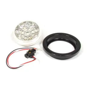 4" Red Round Tail/Stop/Turn Led Light With 17 Leds, Clear Lens And Chromed Reflector | F235103
