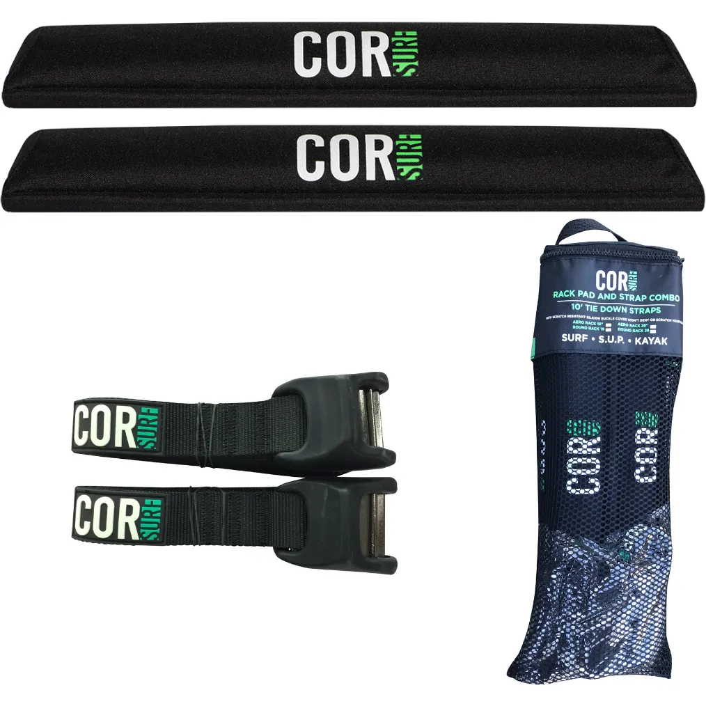 Aero Roof Rack Pad with 10' Scratch-Resistant Tie Downs(Wide Aero Bars)