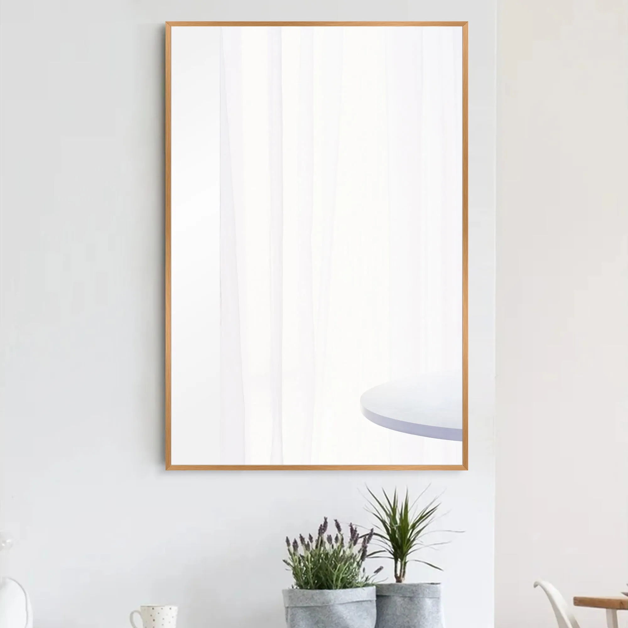 Aluminum Framed Contemporary Bathroom Vanity Wall Mirror