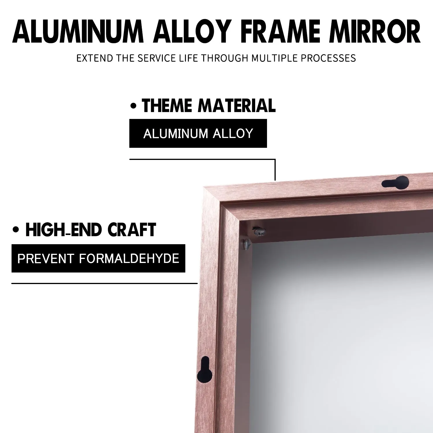 Aluminum Framed Contemporary Bathroom Vanity Wall Mirror