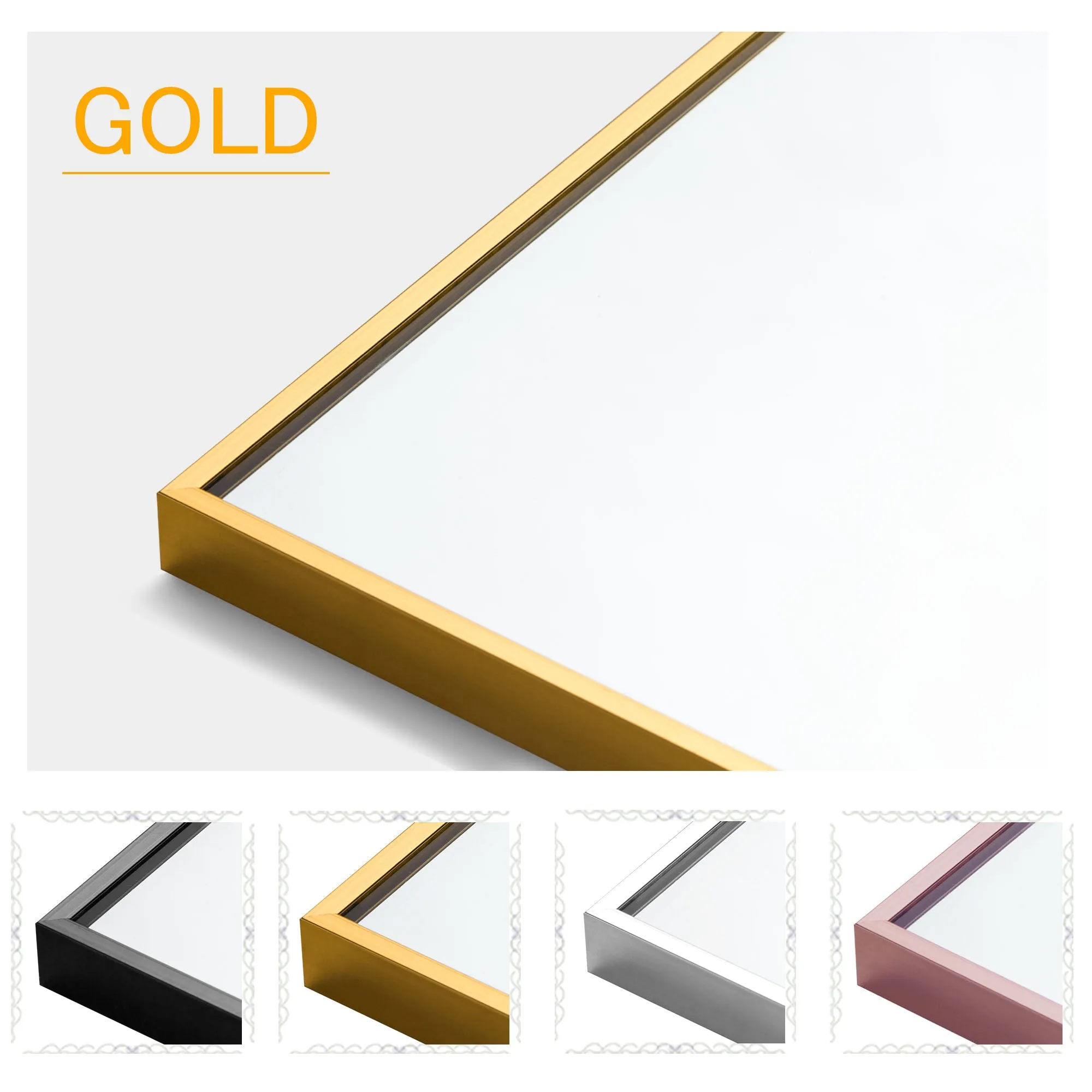 Aluminum Framed Contemporary Bathroom Vanity Wall Mirror