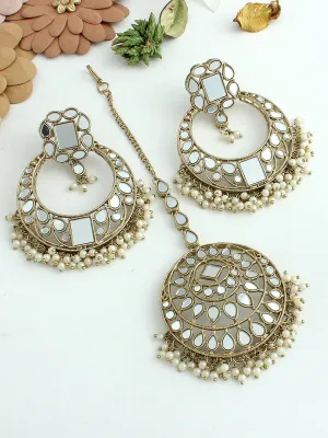 Amyra Mirror Earrings & Tikka
