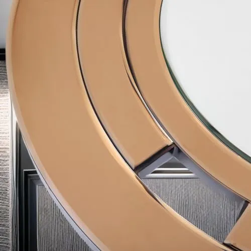 AR MODULERS Circle Sun Blade Gold Chrome Decorative Wall Mounted Mirror for Living Room, Bedroom, Dining Room, Bathroom or Office, Home Decor