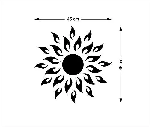 Atulya Arts 3D Acrylic Stickers Mirror Blue Sun Wall Stickers with 10 Butterfly Decorative Stickers for Home Living Room Bedroom Wall Office Decor (45cm X 45cm)