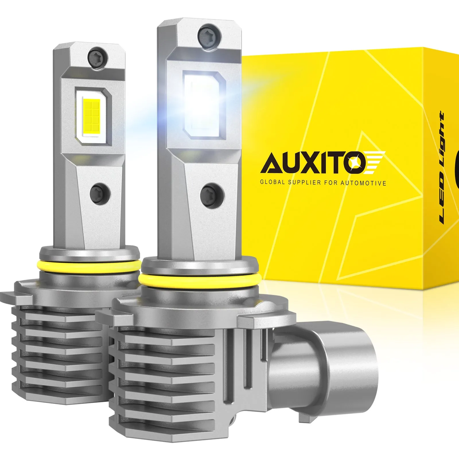 AUXITO H10 9140 9145 LED Fog Lights, 3000K Amber Yellow, 600% Brighter, Fanless, Plug and Play