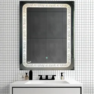 BGH 18x24 Inch LED Mirror | Modern Design for Bathroom, Makeup Room & Wash Basin | Stylish Vanity Mirror for Home Decor (1 Year Brand Warranty) Warm White