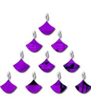Bikri Kendra - 10 Diya New Purple Mirror Stickers for Wall, Acrylic Mirror, Wall Mirror, 3D Stickers, Wall Stickers for Room Hall Home and Office