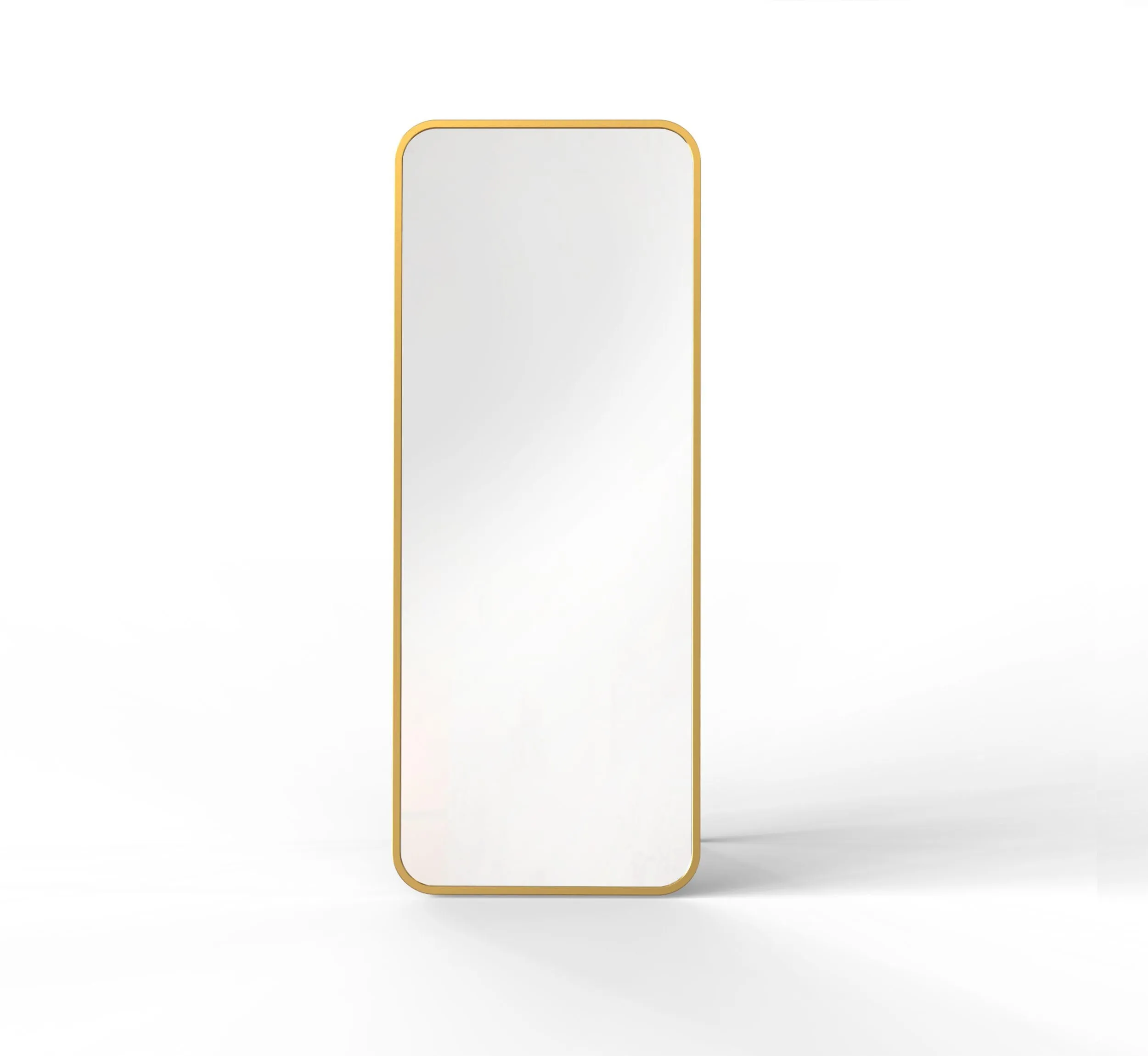 CORSICA DESIGNS 58x23x12 Rectangle Metal Freestanding Mirror for Living Room, Bedroom and Dressing Corner, Full Length Big Modern Mirror with Stand, Saint Gobain Glass (Rounded, 58"x23"x12")