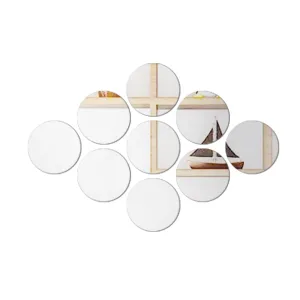 DeCorner Mirror Stickers For Wall | Pack Of (A-9 Circle Silver) Size-15cm - 3D Acrylic Decorative Mirror Wall Stickers, Mirror For Wall | Home | Almira | Bedroom | Livingroom | Kitchen | KidsRoom Etc.