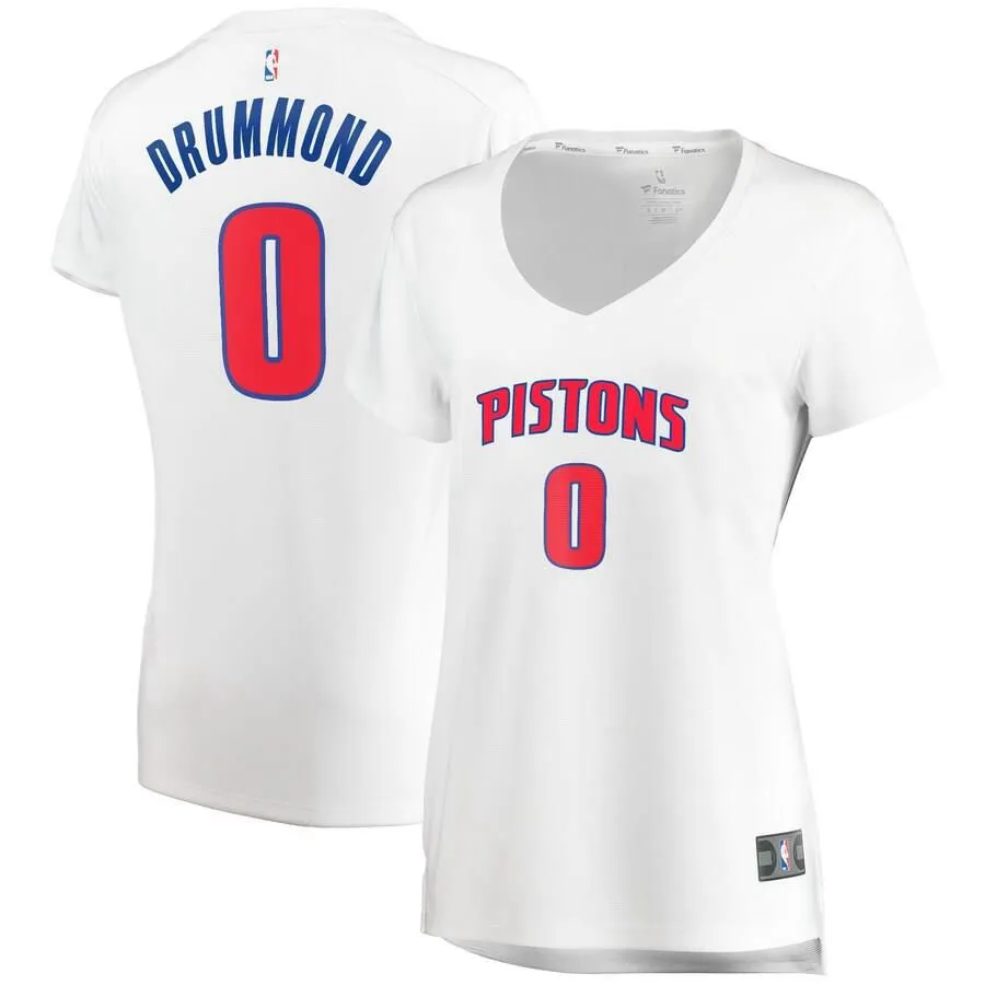 Detroit Pistons Andre Drummond Fanatics Branded Replica Fast Break Player Association Jersey Womens - White | Ireland V8355B5