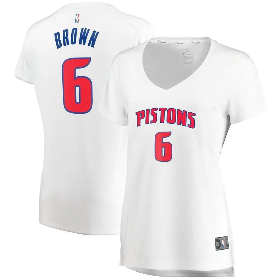 Detroit Pistons Bruce Brown Fanatics Branded Replica Fast Break Player Association Jersey Womens - White | Ireland D7674F8