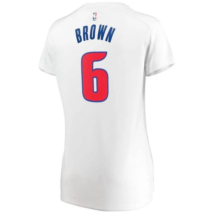 Detroit Pistons Bruce Brown Fanatics Branded Replica Fast Break Player Association Jersey Womens - White | Ireland D7674F8