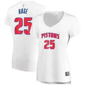 Detroit Pistons Derrick Rose Fanatics Branded Replica Fast Break Player Association Jersey Womens - White | Ireland W4857A3