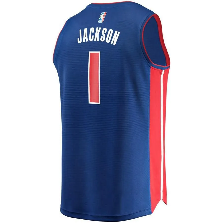 Detroit Pistons Reggie Jackson Fanatics Branded Replica Fast Break Icon Jersey Kids - Blue | Ireland F4722R6