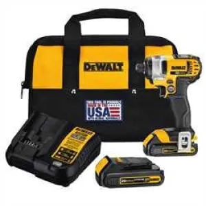 Factory Refurbished DEWALT 20V MAX* Lithium Ion 1/4" Impact Driver Kit (1.5Ah) DCF885C2