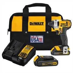 Factory Refurbished DEWALT 20V MAX* Lithium Ion 1/4" Impact Driver Kit (1.5Ah) DCF885C2