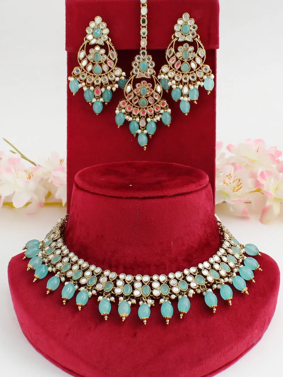 Faiza Mirror Necklace Set