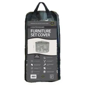 Garland Black 4 Seater Round Furniture Set Cover - W1392