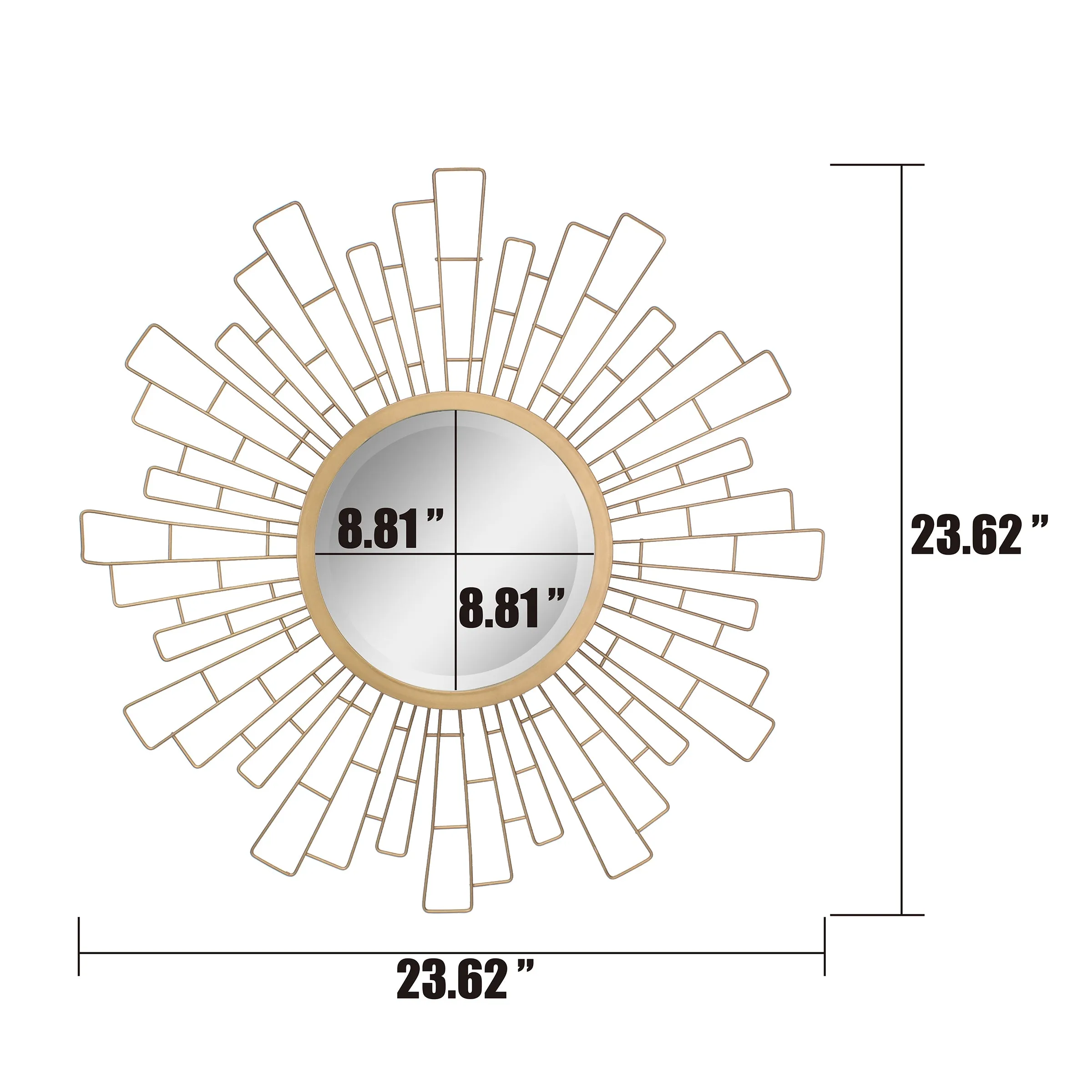 Geometric Sunburst Mirror - 23 Inch