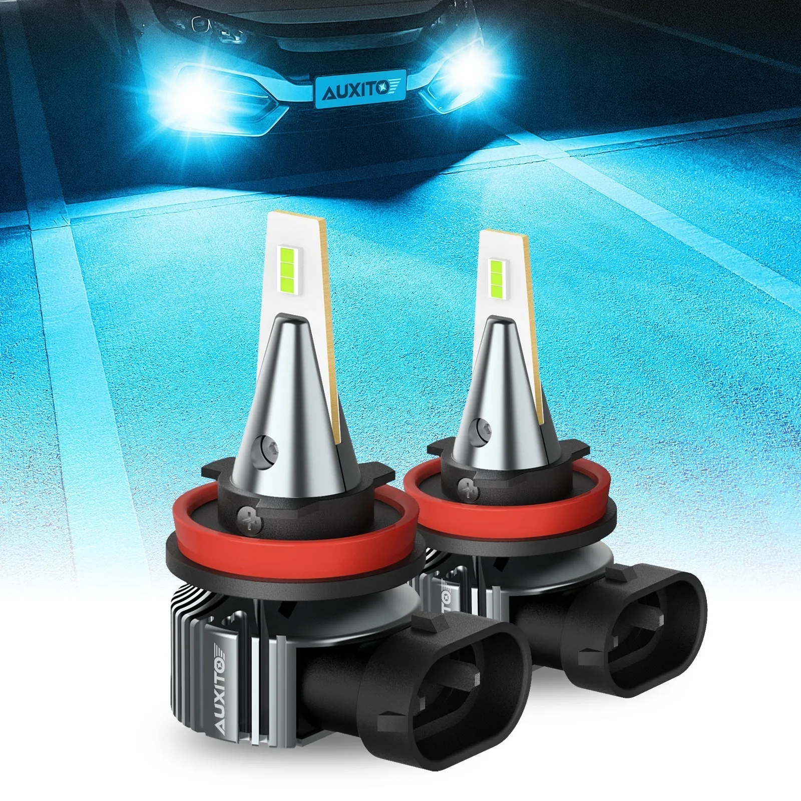 H11 H8 LED Fog Light Bulbs 8000K Ice Blue Cool Appearance Upgraded Brightness Penetration