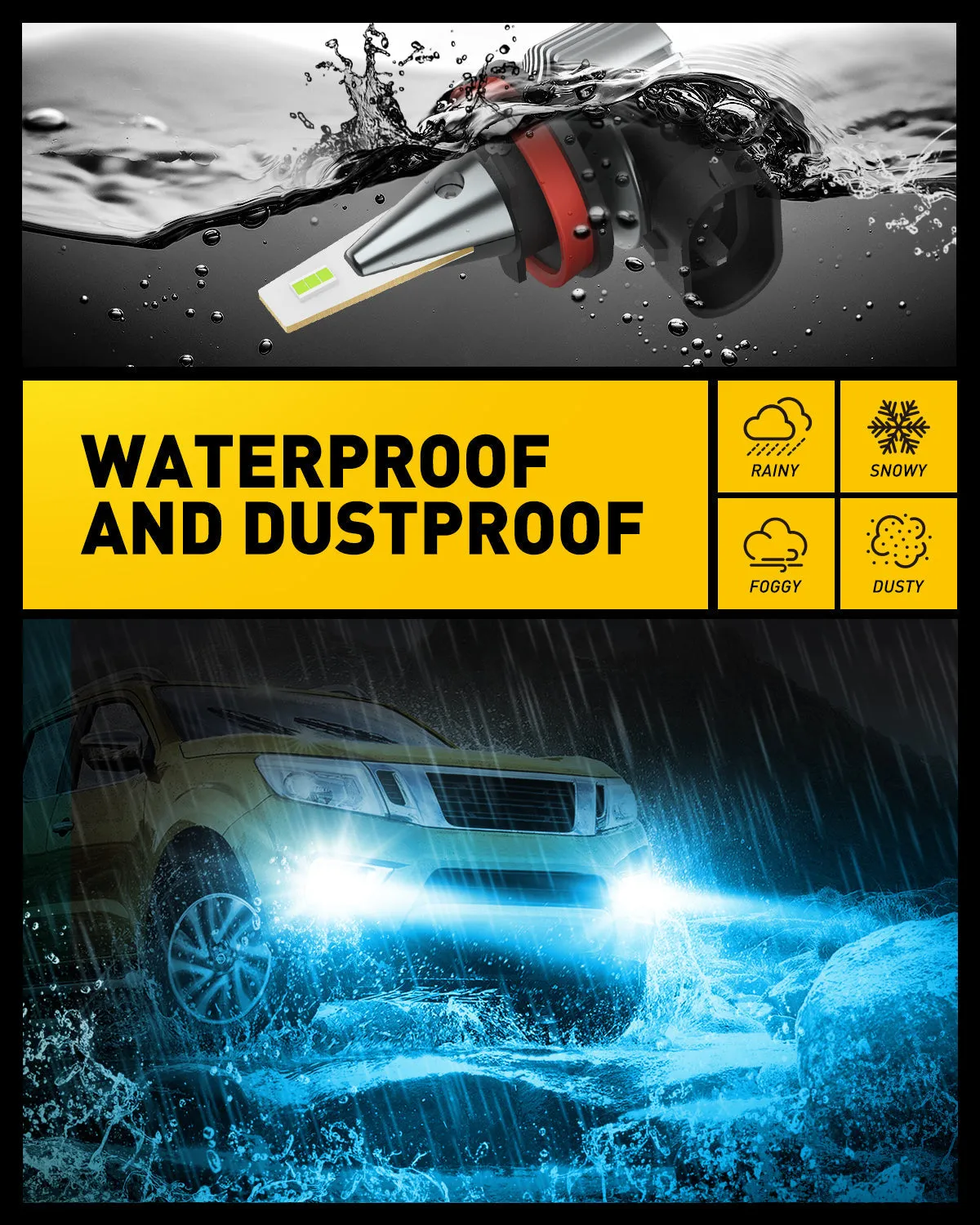 H11 H8 LED Fog Light Bulbs 8000K Ice Blue Cool Appearance Upgraded Brightness Penetration