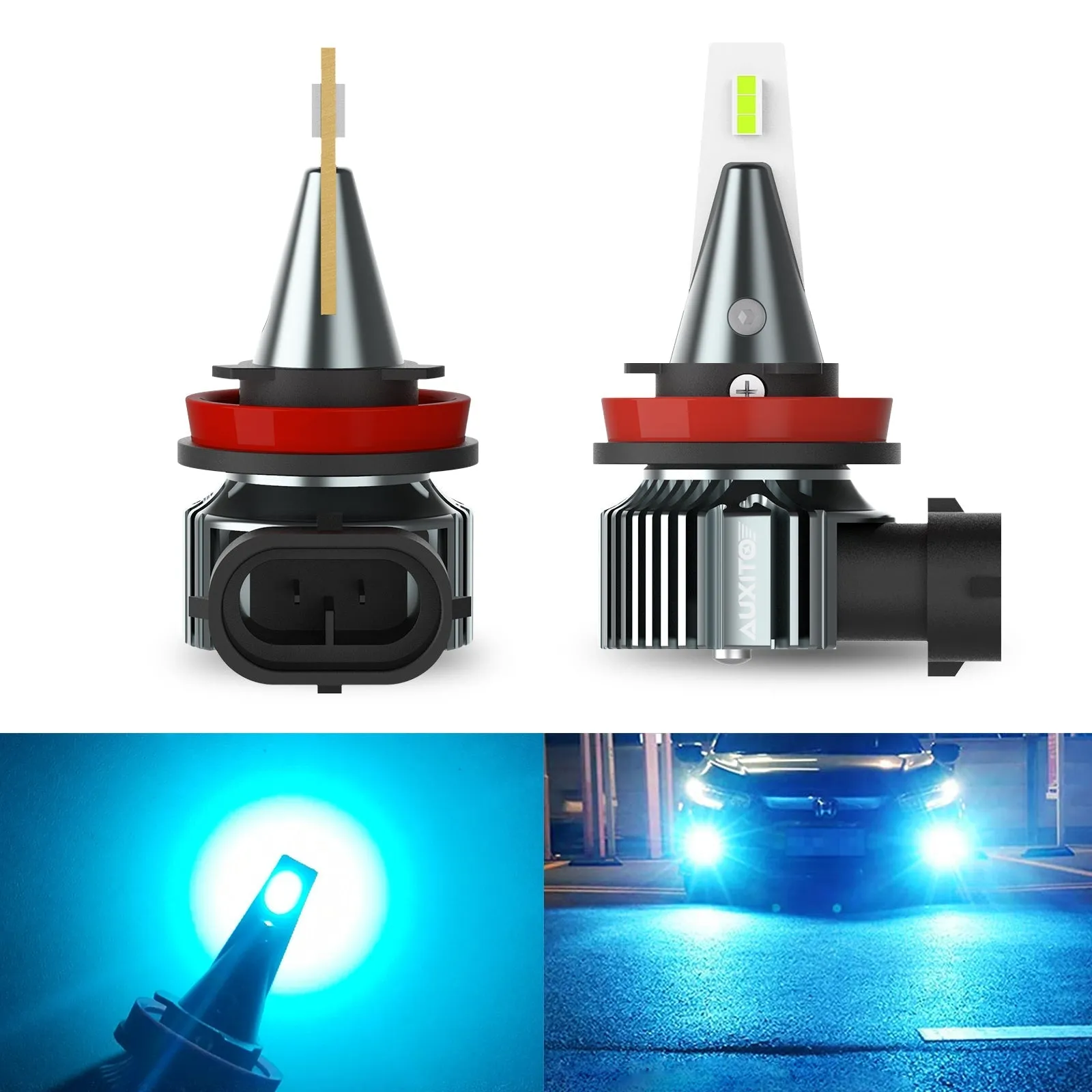 H11 H8 LED Fog Light Bulbs 8000K Ice Blue Cool Appearance Upgraded Brightness Penetration