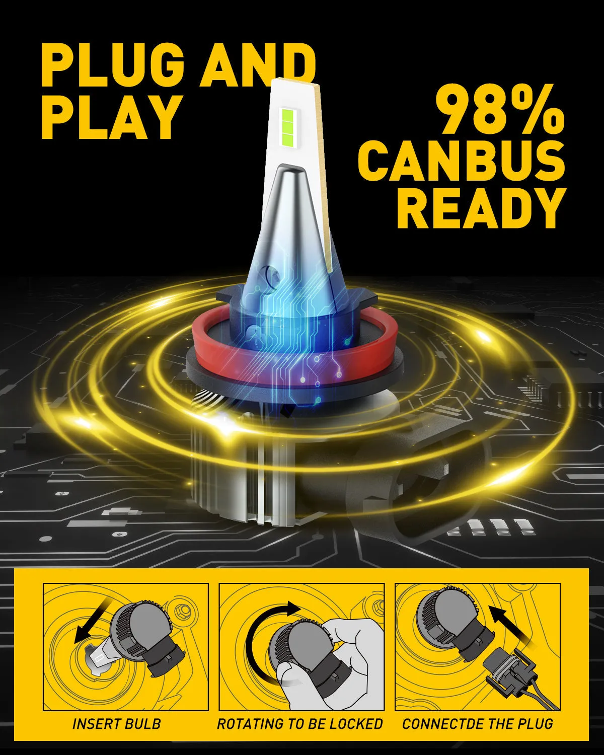 H11 H8 LED Fog Light Bulbs 8000K Ice Blue Cool Appearance Upgraded Brightness Penetration