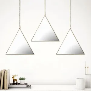 Home Centre SS24 Corsica Set of 3 Triangle Mirrors 25X22.5CM GLD