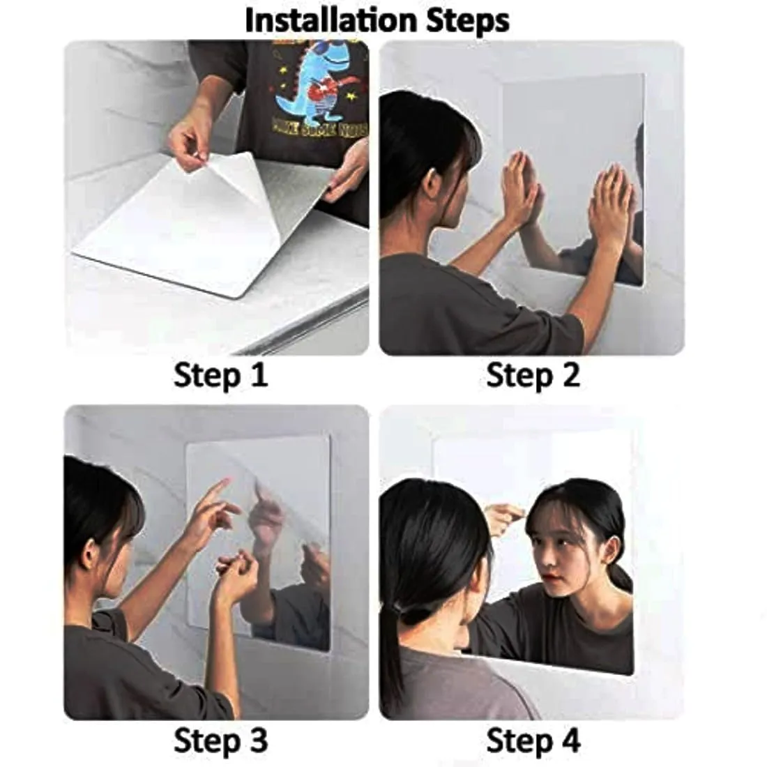 JEOGA Self Adhesive Hexagon Acrylic Mirror 3D Acrylic Decorative Stickers, Mirror for Wall,Home, Bedroom,Bathroom, Kitchen, 12.1 CM X 10.1 CM Pack of 7 with 10 Butterfly Acrylicwith