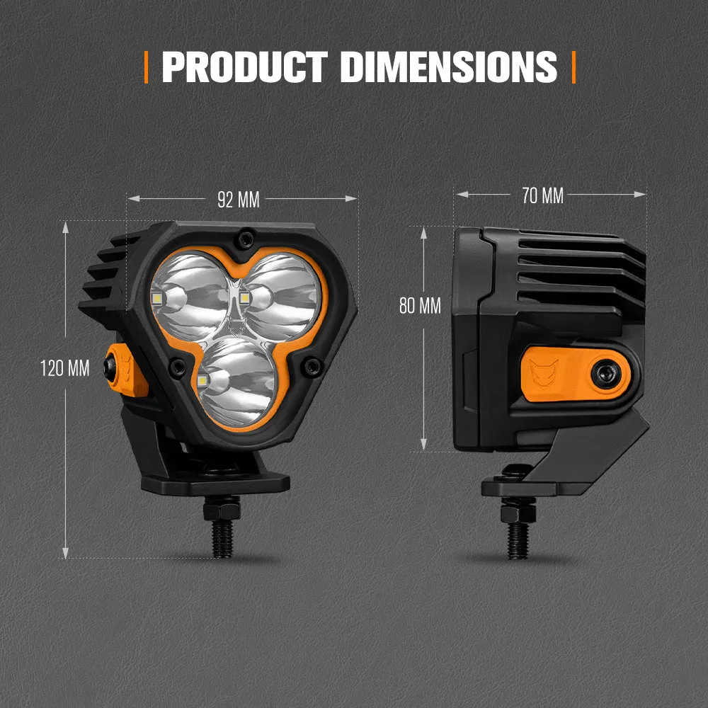 LIGHTFOX Pair 3inch Cygnus-3 Osram LED Pod Lights 1Lux@360m 3,236LM