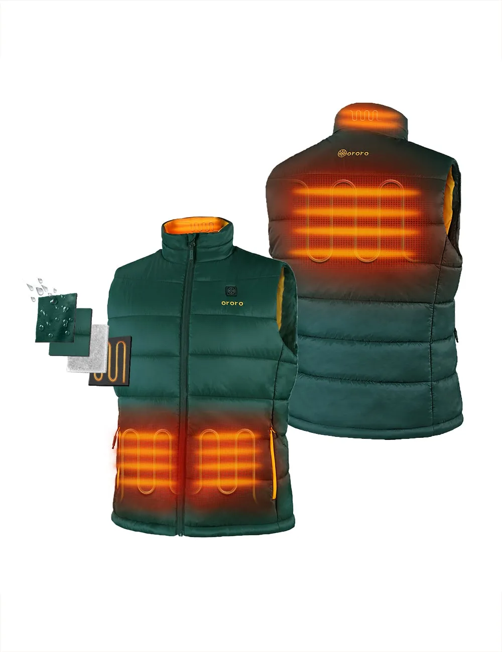 Men's Classic Heated Vest - Green & Gold
