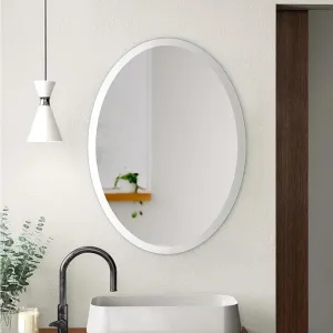 Nayan Corporation Oval Led Mirror | Mirror with LED Lights | Oval LED Wall Mirror Decorative Interior Decor Mirror for Bathroom Makeup Room and Wash Basin Mirror (12 X 18)
