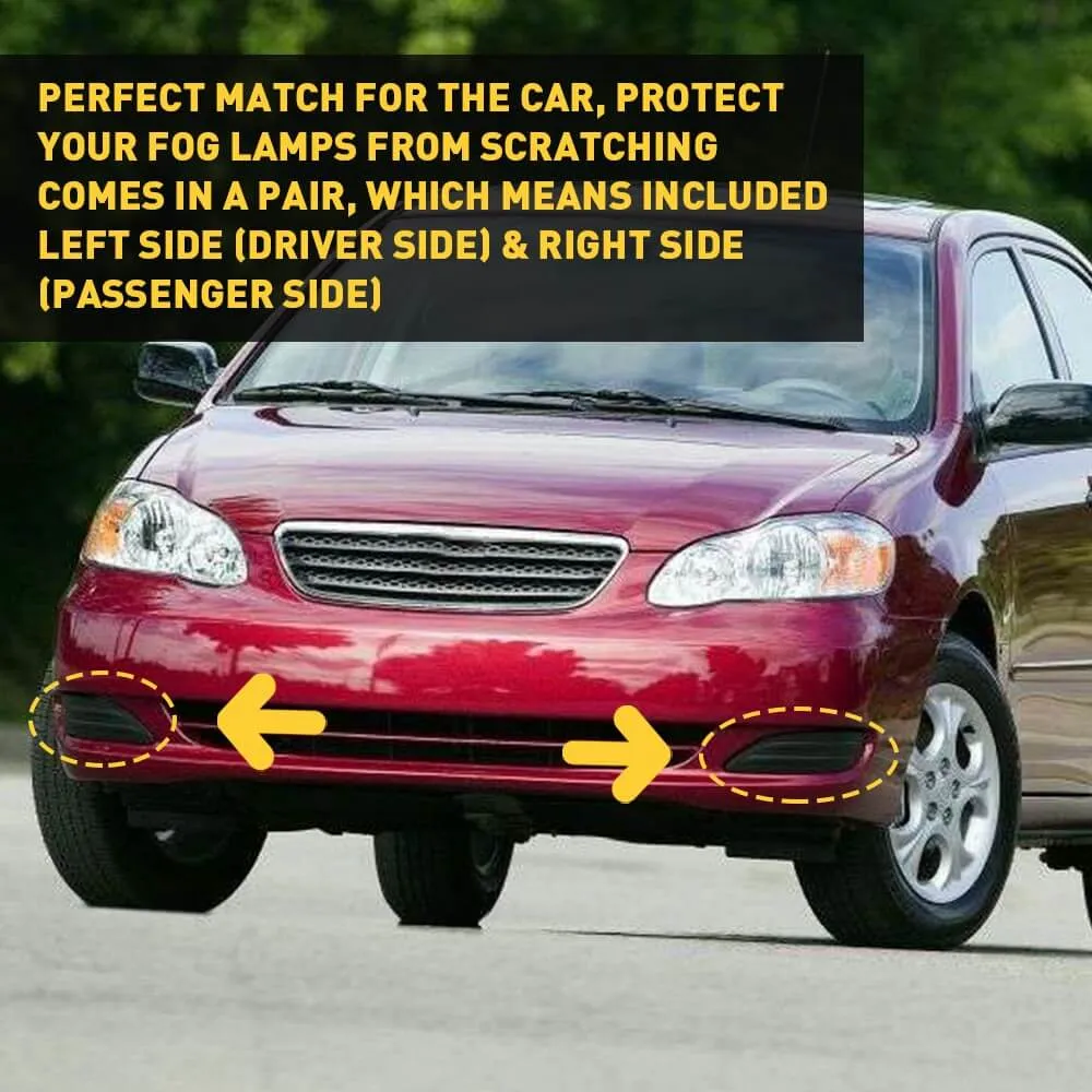 Pair Fog Light Cover Set Replacement for 2005-2008 Toyota Corolla