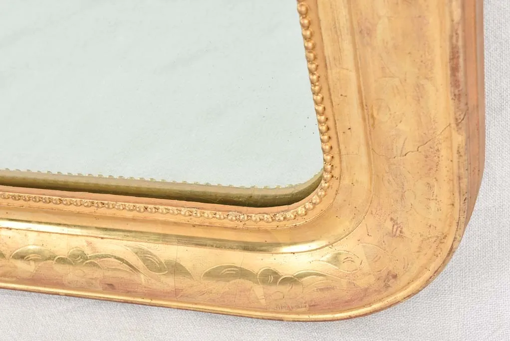 Pair of Napoleon III gilded mirrors with rounded corners 31" x 27¼"