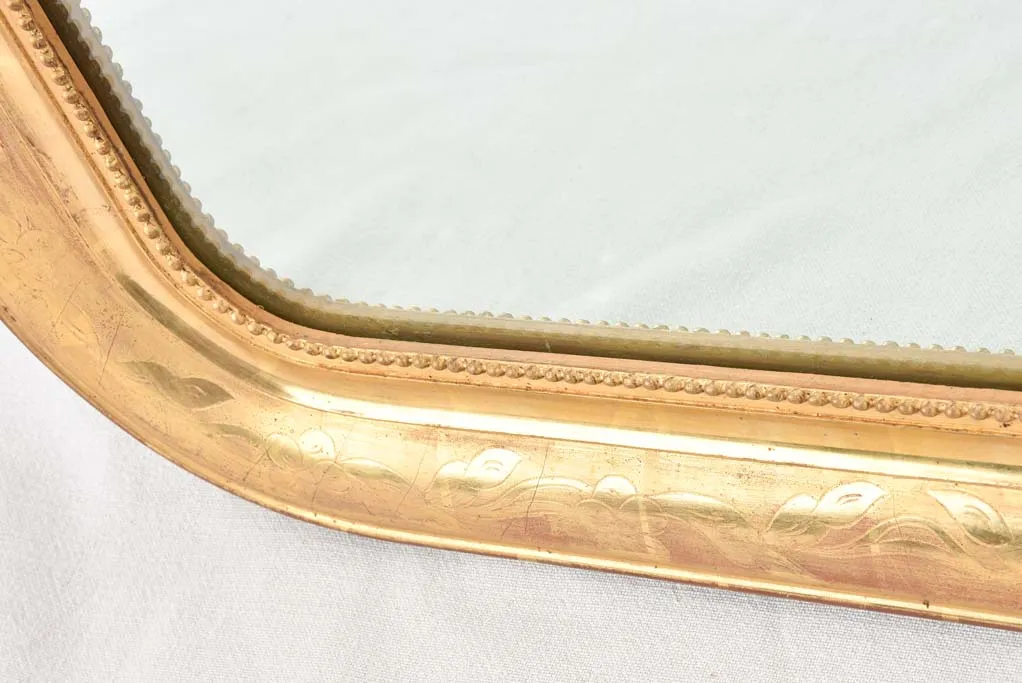 Pair of Napoleon III gilded mirrors with rounded corners 31" x 27¼"