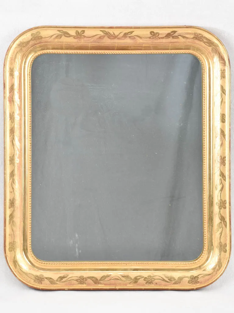 Pair of Napoleon III gilded mirrors with rounded corners 31" x 27¼"