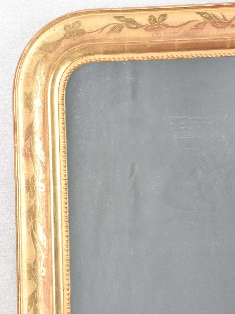 Pair of Napoleon III gilded mirrors with rounded corners 31" x 27¼"