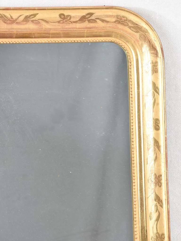 Pair of Napoleon III gilded mirrors with rounded corners 31" x 27¼"
