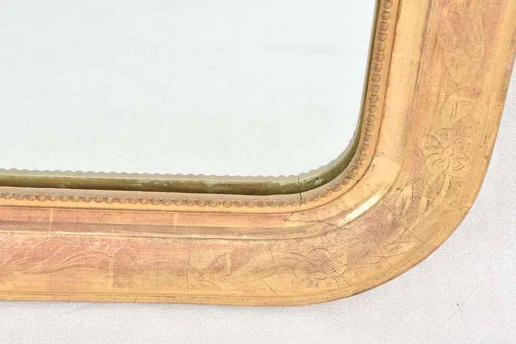 Pair of Napoleon III gilded mirrors with rounded corners 31" x 27¼"