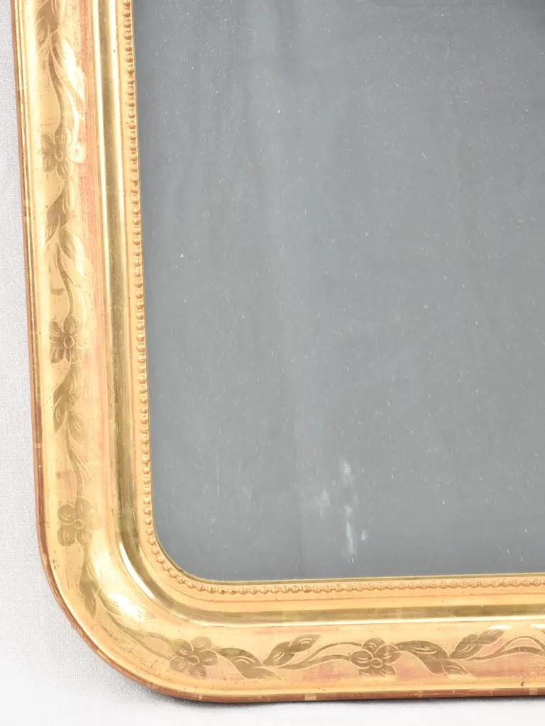 Pair of Napoleon III gilded mirrors with rounded corners 31" x 27¼"