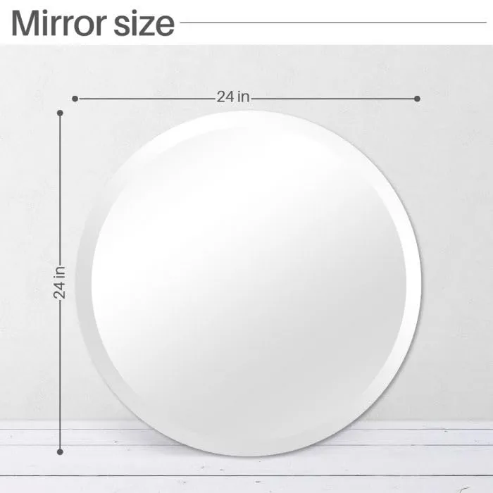 PLAZZIO Round LED Wall Mirror with Touch Sensor and 3 LED Lights (White,Warm,Natural White) Mirror for Bathroom,Wash Basin,Living Room (Size 24x24 Inch)