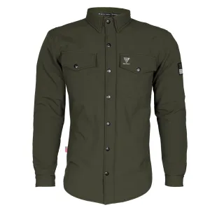 Protective SoftShell Winter Jacket for Men - Army Green Matte with Pads