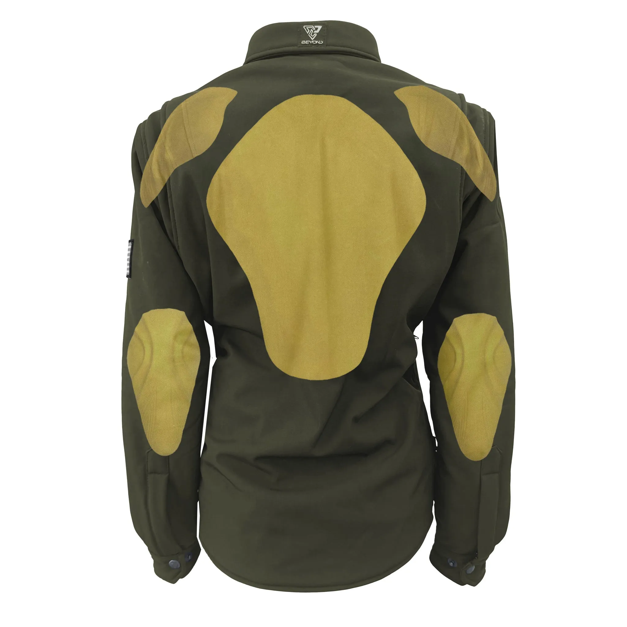 Protective SoftShell Winter Jacket for Women - Army Green Matte with Pads