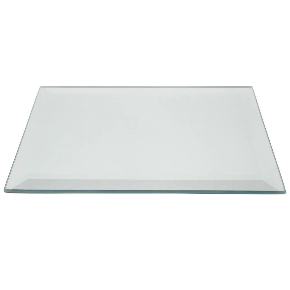 Rectangular Beveled Edge Mirror Glass Base Centerpiece, 7-3/4-Inch