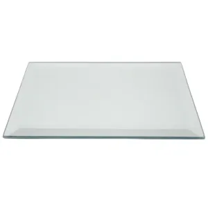 Rectangular Beveled Edge Mirror Glass Base Centerpiece, 7-3/4-Inch