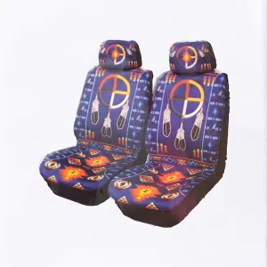Set of 2 Car Seat Cover Set (Blue)
