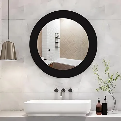 Sleek Round Bathroom/Basin Mirror | Wall Mounted Mirror for Home, Bedroom and Bathroom Reflective Surface | Ideal for Modern Bathrooms (16X20)