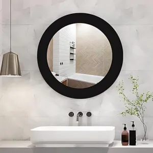Sleek Round Bathroom/Basin Mirror | Wall Mounted Mirror for Home, Bedroom and Bathroom Reflective Surface | Ideal for Modern Bathrooms (16X20)